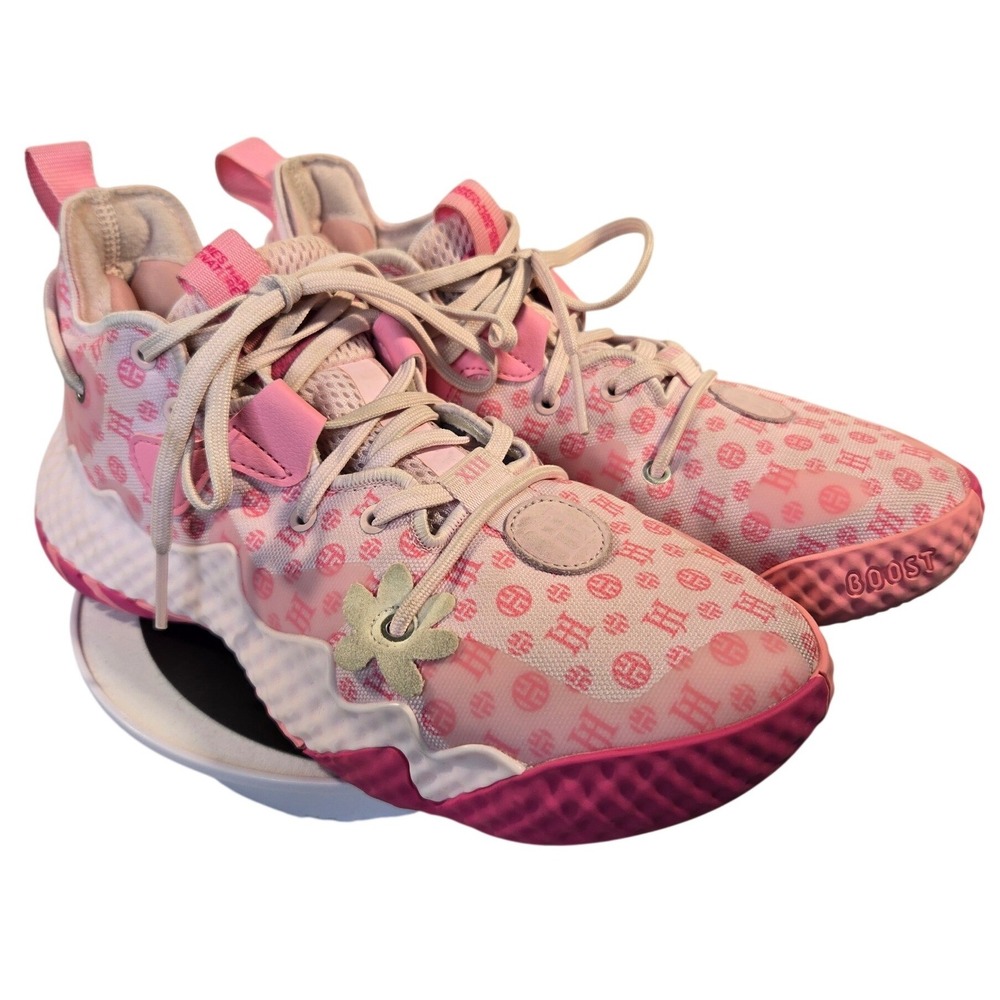 Adidas Harden Vol 6 Pink Monogram Basketball Shoes GV9086 Mens 5.5 Womens 7